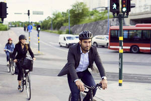 Radfahrer im Straßenverkehr