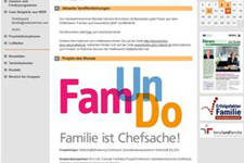 Screenshot der Aktionsplattform Familie@Beruf.NRW mit dem Logo von FamUnDo in pink-blau-gelb