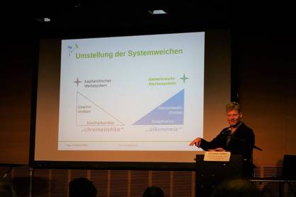 Vortrag zur Gemeinwohlökonomie durch Christian Felber