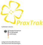 Logo des Projekts PraxTrak - Climate protection with vegetable oil fuel as by-product of animal feed production